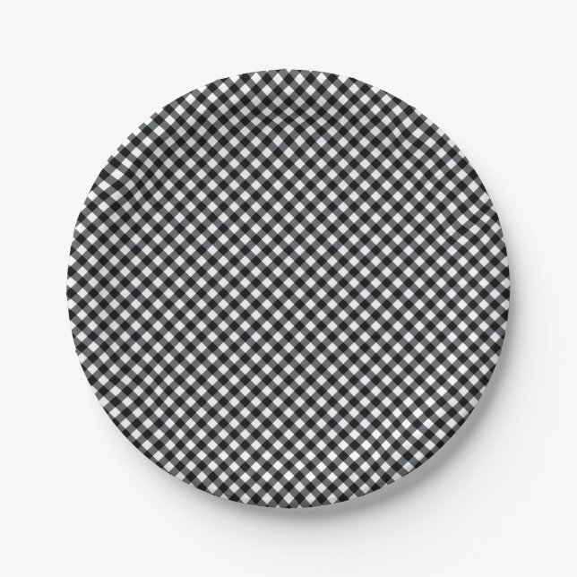 CHEX 12 PLATOS DE PAPEL BLANCO-NEGRO (Anverso)