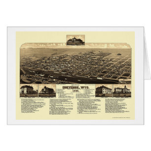 Cheyenne, mapa panorámico de WY - 1882
