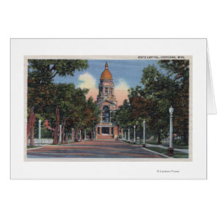 Cheyenne, WY - vista del capitolio del estado y