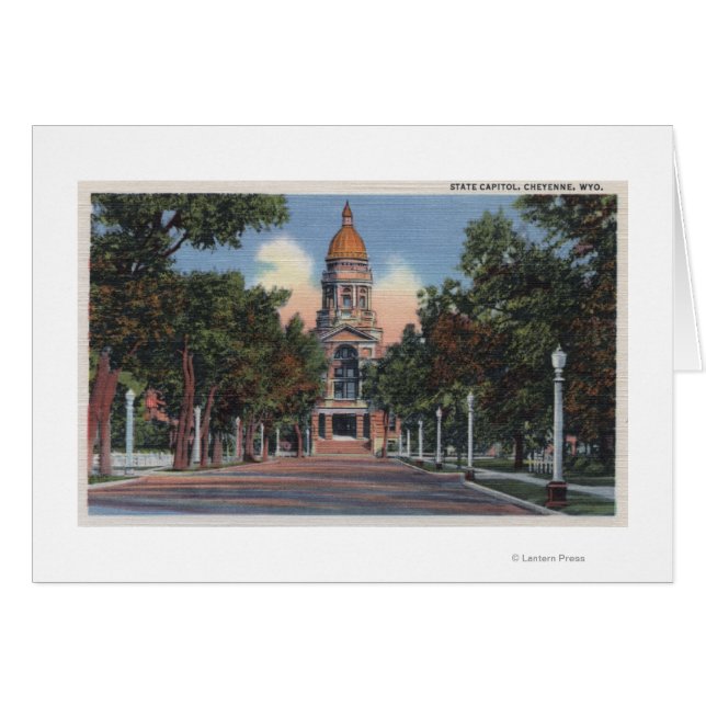 Cheyenne, WY - Vista del Capitolio del Estado y Dr (Anverso (Horizontal))