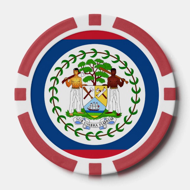 Chiapas de póquer con bandera de Belice (Anverso)