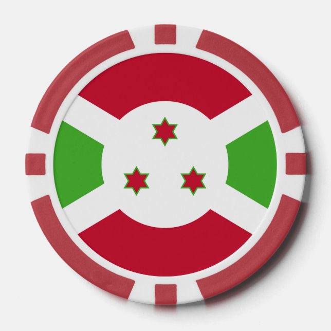 Chiapas de póquer con bandera de Burundi (Anverso)