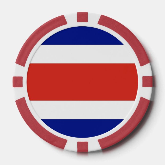 Chiapas de póquer con bandera de Costa Rica (Anverso)