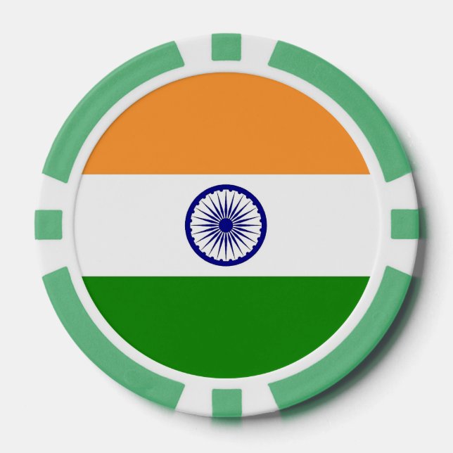 Chiapas de póquer con bandera de India (Anverso)