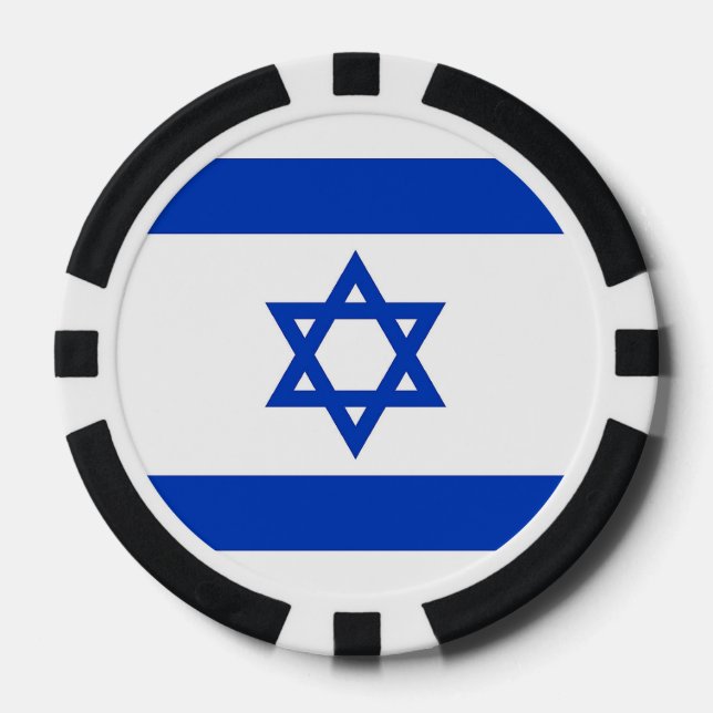 Chiapas de póquer con bandera de Israel (Anverso)