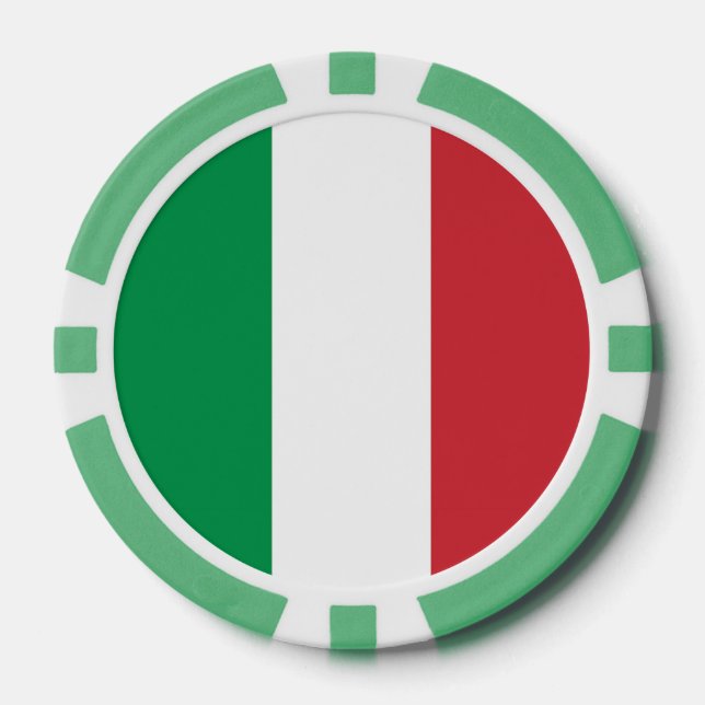 Chiapas de póquer con bandera de Italia (Anverso)
