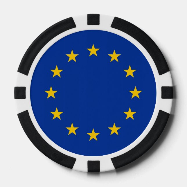 Chiapas de póquer con bandera de la Unión Europea (Anverso)