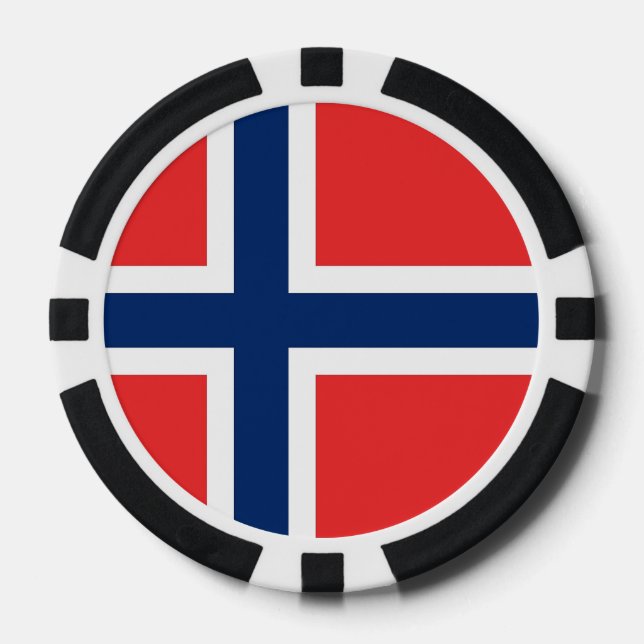 Chiapas de póquer con bandera de Noruega (Anverso)