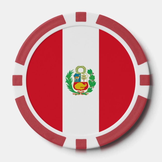 Chiapas de póquer con bandera de Perú (Anverso)