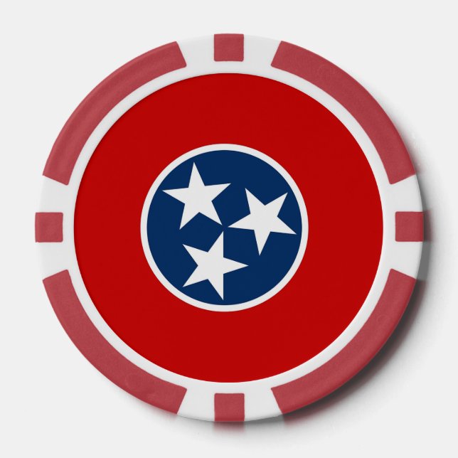 Chiapas de póquer con bandera de Tennessee (Anverso)