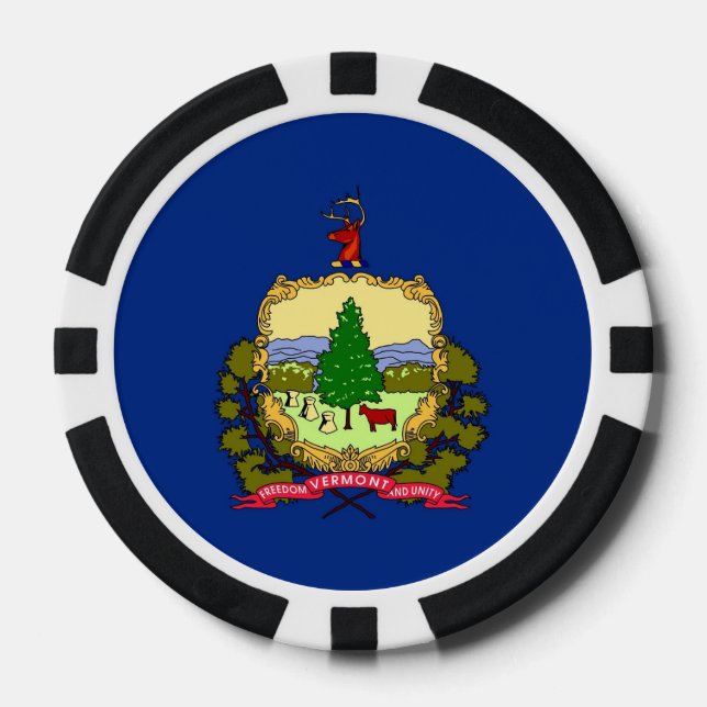 Chiapas de póquer con bandera de Vermont (Anverso)