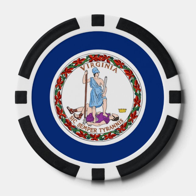 Chiapas de póquer con bandera de Virginia (Anverso)