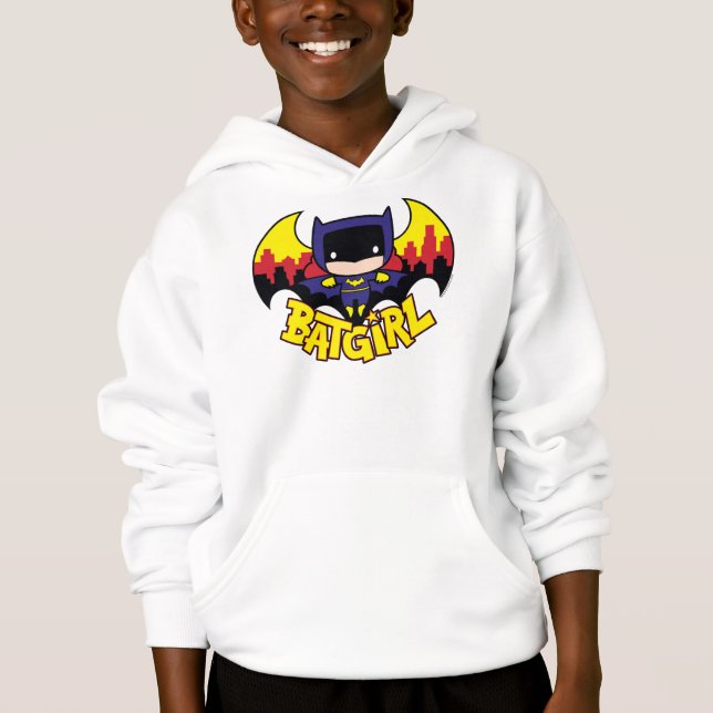 Chibi Batgirl Con Skyline Y Logo Gótico (Anverso)