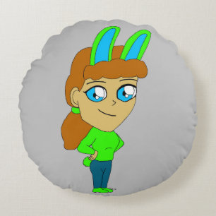 chibi bunnygirl almohada redonda