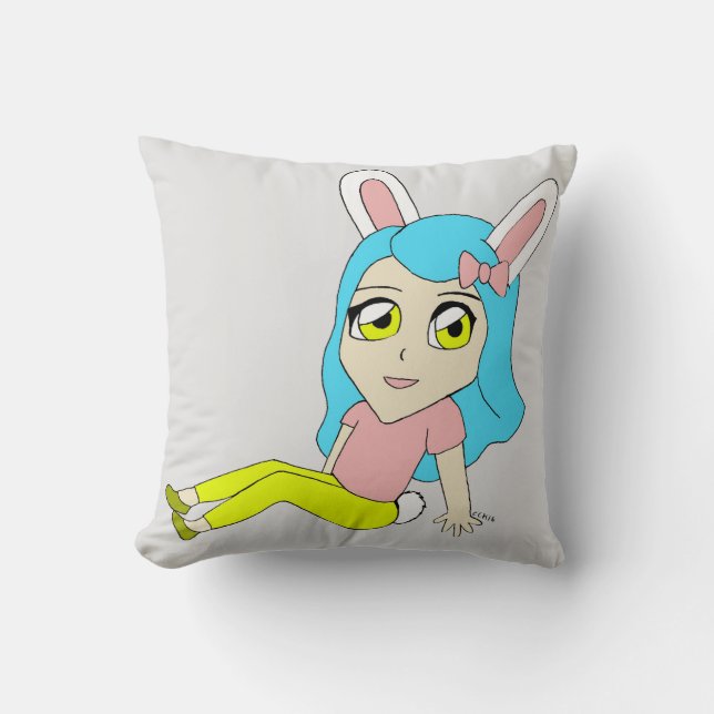 chibi bunnygirl tirada almohada (Anverso)