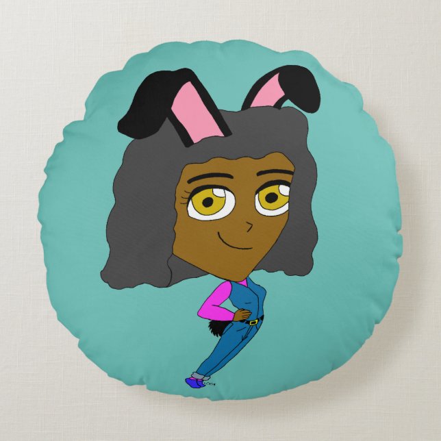 chibi bunnygirl tirada almohada (Anverso)