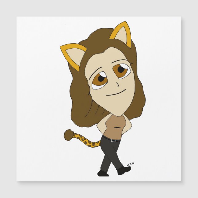 chibi catgirl Magnetic Card (Anverso)