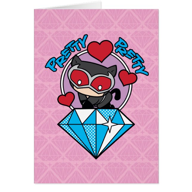 Chibi Catwoman sentada encima del Diamante grande (Frente)