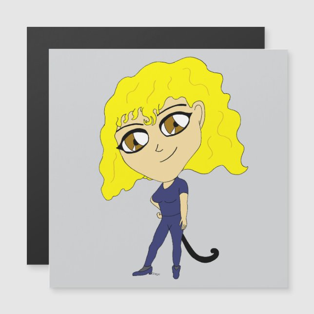 Chibi con un gato como cola (Anverso/Reverso)