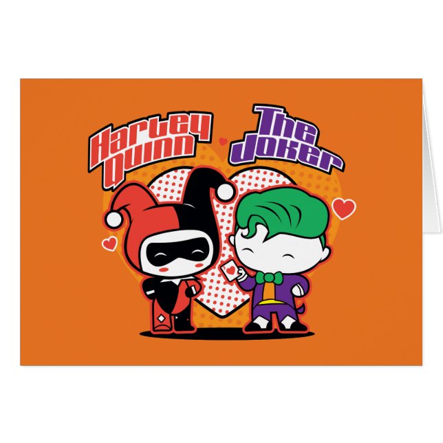 Chibi Harley Quinn & Chibi Joker Hearts (Anverso (Horizontal))