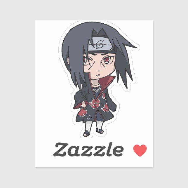 Chibi Itachi Uchiha - Pegatina de estilo anime (Hoja)