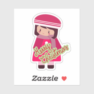 Chibi Merry Christmas chica pegatina
