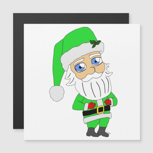 Chibi Santa traje verde (Anverso/Reverso)