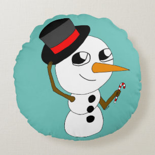 chibi smowman round almohada