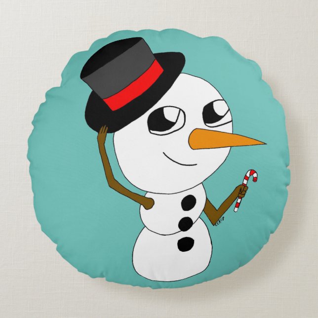 chibi smowman round almohada (Anverso)