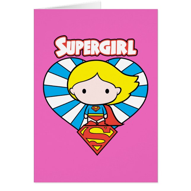 Chibi Supergirl Starburst Heart and Logo (Frente)
