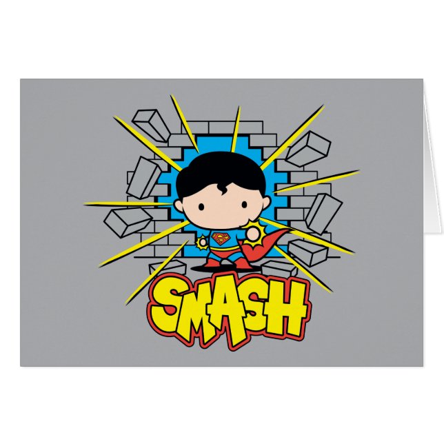 Chibi Superman huele a través de la pared de ladri (Anverso (Horizontal))