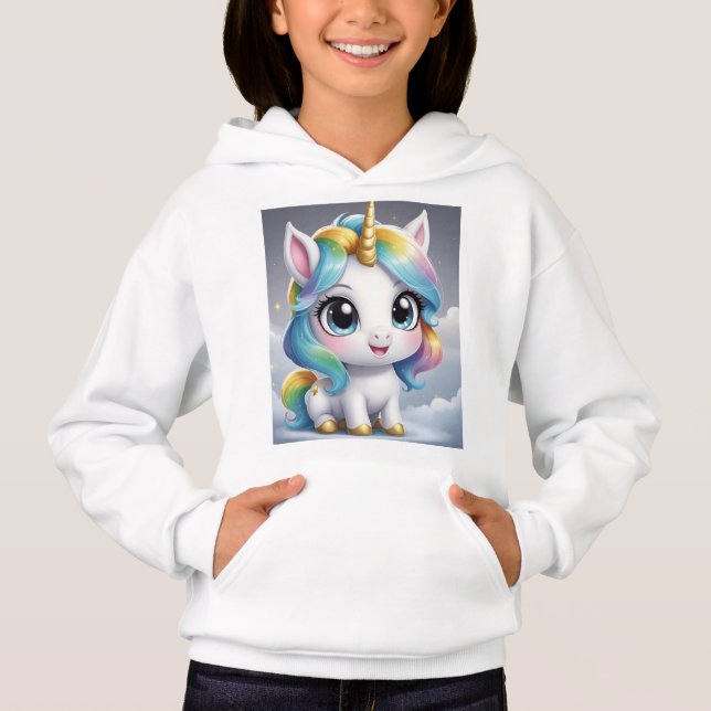 chibi, unicornio blanco de ojos claros (Anverso)