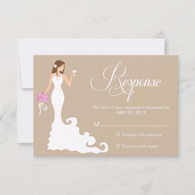 Chic Brown Modern Bride RSVP (Anverso)
