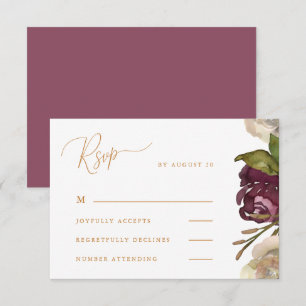 Chic Caligrafía Bodas de Frambuesa Oscura Rsvp