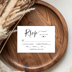 Chic Caligrafía Script Monograma Boda RSVP