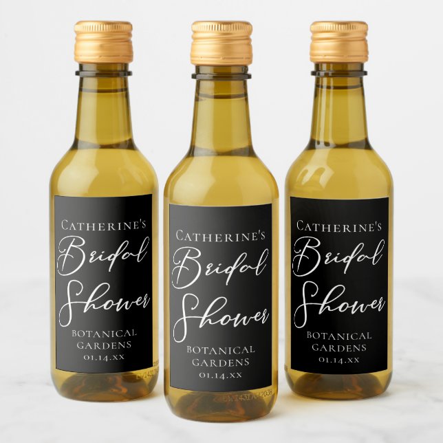 Chic Despedida de Soltera Personalizada Blanco y N (Botellas)