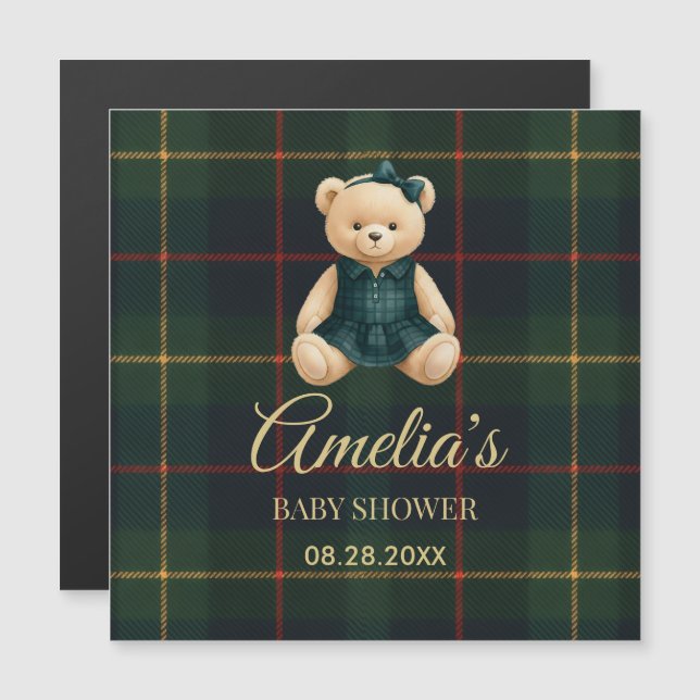 Chic Fiesta de Bebé del Oso Teddy de Lujo  (Anverso/Reverso)