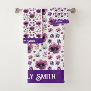 chic floral foliage purple blooming flowers
