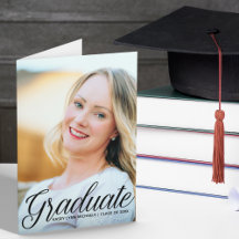 Chic Foto de Graduado Superior Doble Tarjeta de Gr