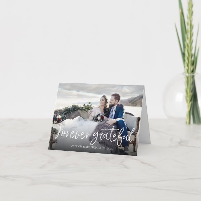 Chic Fotografía de Agradecimiento de Boda para Sie (Anverso)