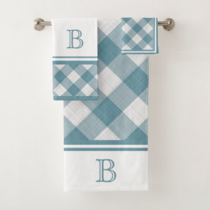 Chic Gingham blanco azul claro Verde azulado perso