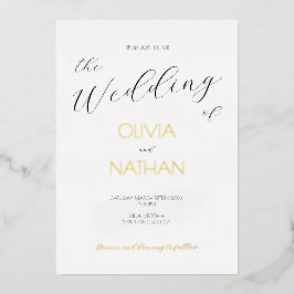 Chic Gold Script La Boda de Tarjeta de Invitación