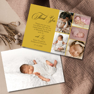Chic Gold Six Foto Agradecimiento Baby Shower