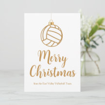 Chic Gold Volleyball Feliz Navidad Personalizado