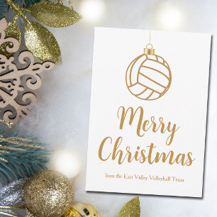 Chic Gold Volleyball Feliz Navidad Personalizado