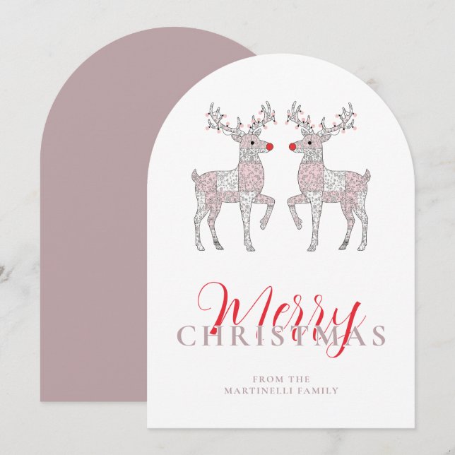 Chic Lila Parche Reindeer Navidad TMF26 (Anverso / Reverso)