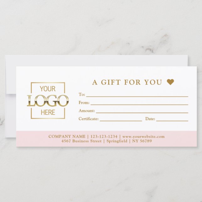 Chic Minimalist Business Gift Certificate Template (Anverso)