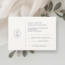 Chic Minimalist Monogram Wedding RSVP