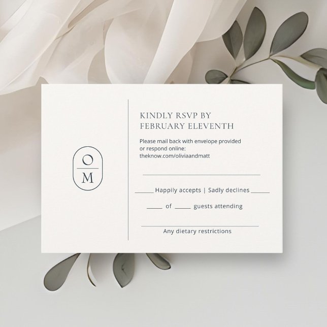 Chic Minimalist Monogram Wedding RSVP (Subido por el creador)