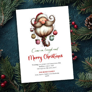 Chic Minimalista Santa Quirky Acuarela Navidad